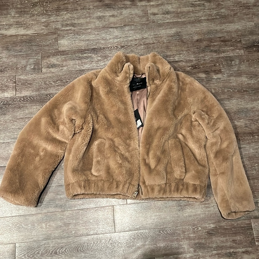 New with tags, lucky faux fur jacket